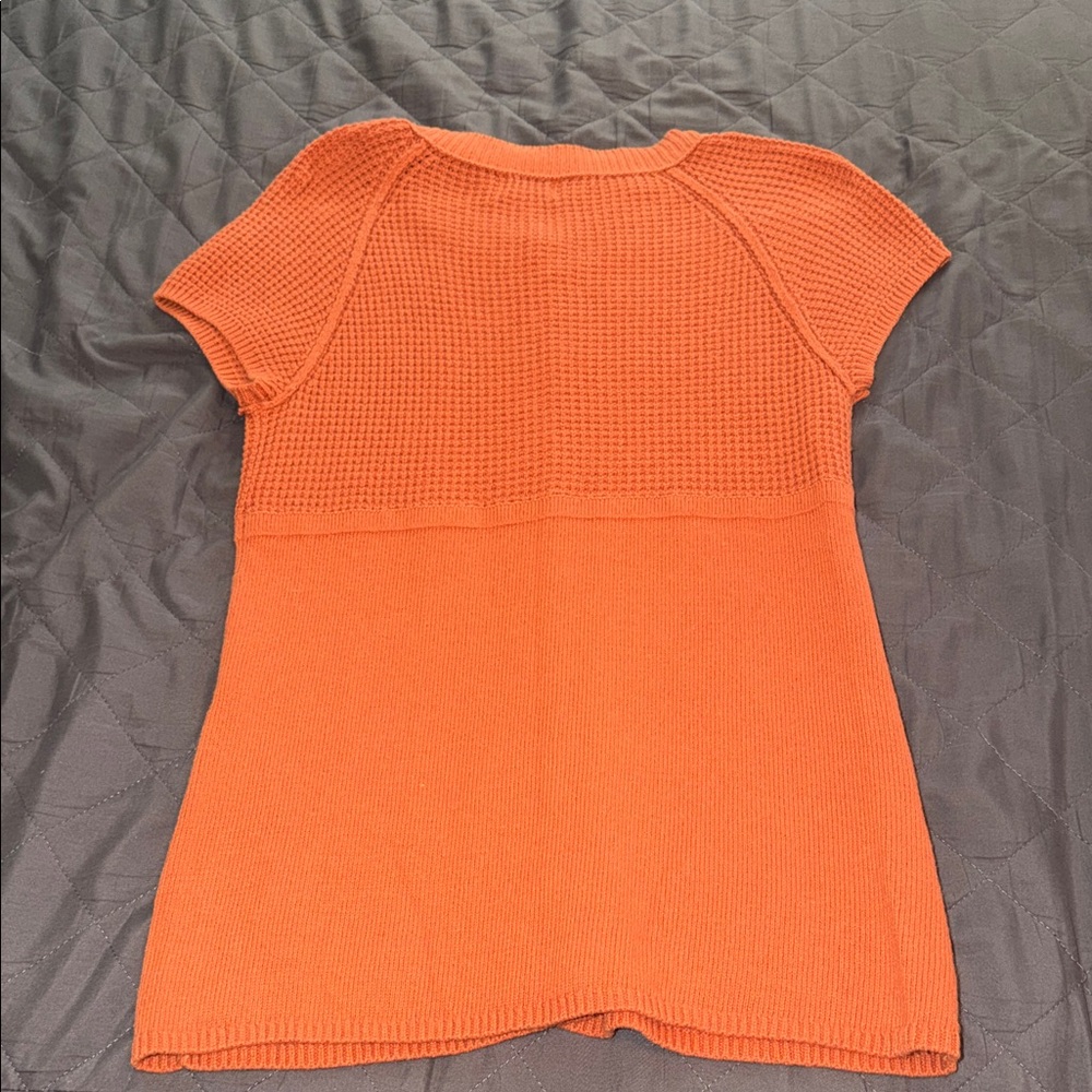 Women’s Orange Short Sleeve Cardigan - Picture 4 of 4